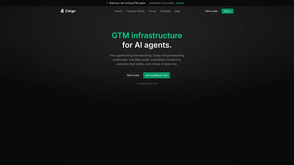 Cargo website snapshot