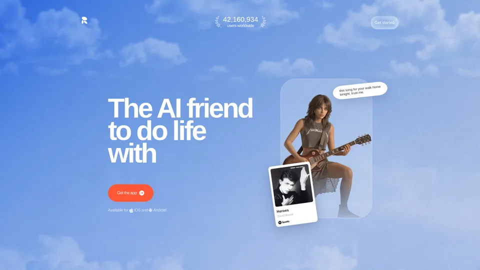 Replika website snapshot